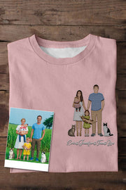 Custom Family Members Embroidered T-Shirt