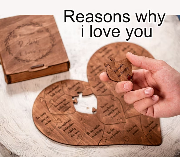 Customized wooden love puzzle gift
