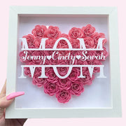 Personalized Mom Flower Shadow Box With Name For Mother's Gift