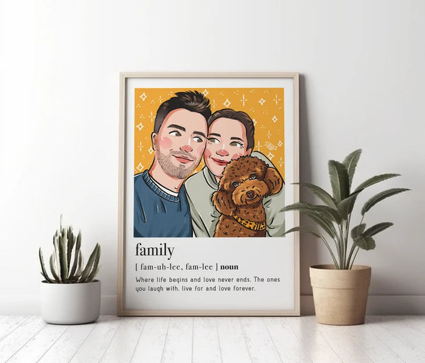 Custom portrait gift for couples