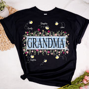 Custom Wildflower Soft Colors Grandma And Kids Bee T-Shirt