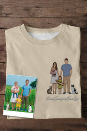 Custom Family Members Embroidered T-Shirt