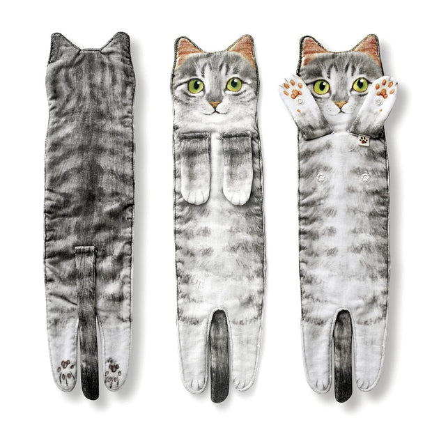 Cat Funny Hand Towels for Bathroom Kitchen - Cute Decorative Cat Decor Hanging Washcloths Face Towels Super Absorbent Soft