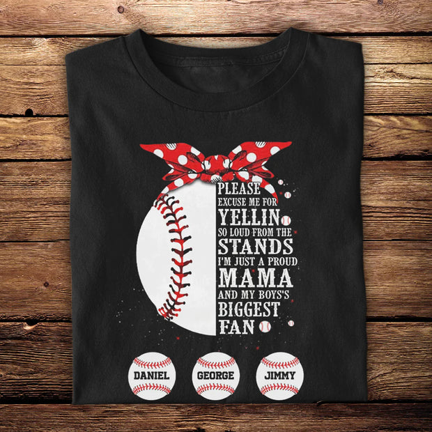 I'm Just A Proud Mama And My Son's Biggest Fan - Personalized Shirt