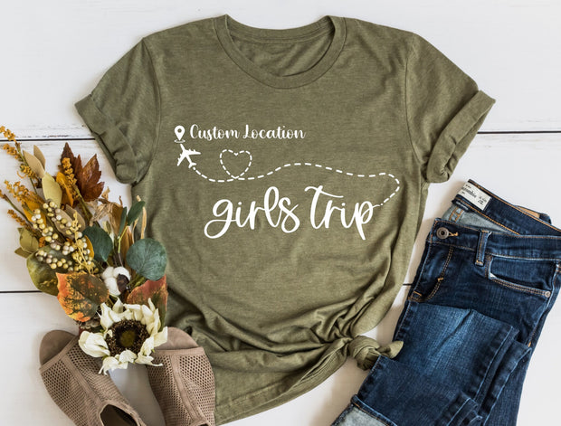 Custom Location Girls Trip Shirt, Personalized Girls Trip Shirt
