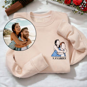 ❤️‍🔥(Best Selling)Custom Embroidered Sweatshirt Portrait Music Player Couple Family Gift