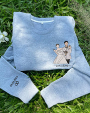 Personalized Couple Photo Embroidered Sweatshirt